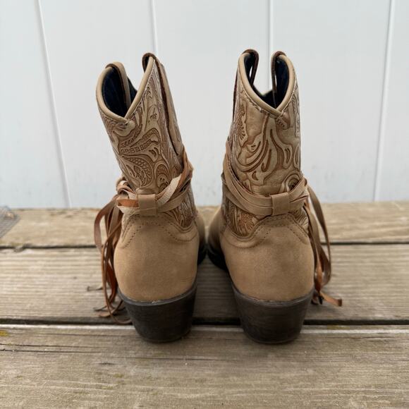 Dingo Valerie Paisley Round Toe Cowgirl Ankle Bootie Boots 6.5M DI8951 - Picture 5 of 8